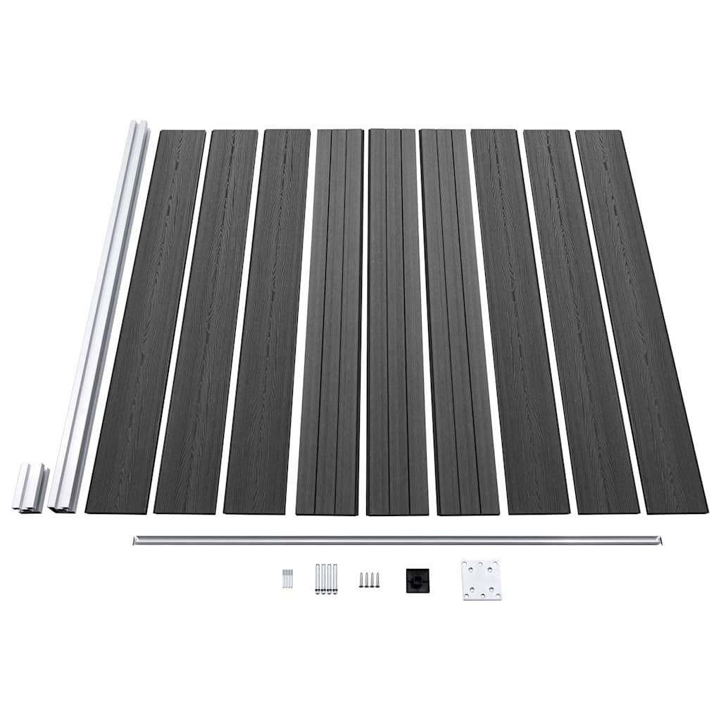 Set panela za ogradu WPC 792 x (105 - 186) cm crni