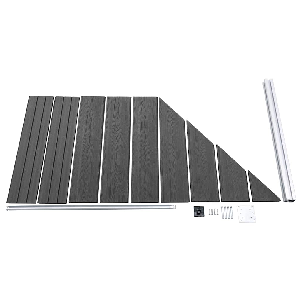 Set panela za ogradu WPC 965 x (105 - 186) cm crni
