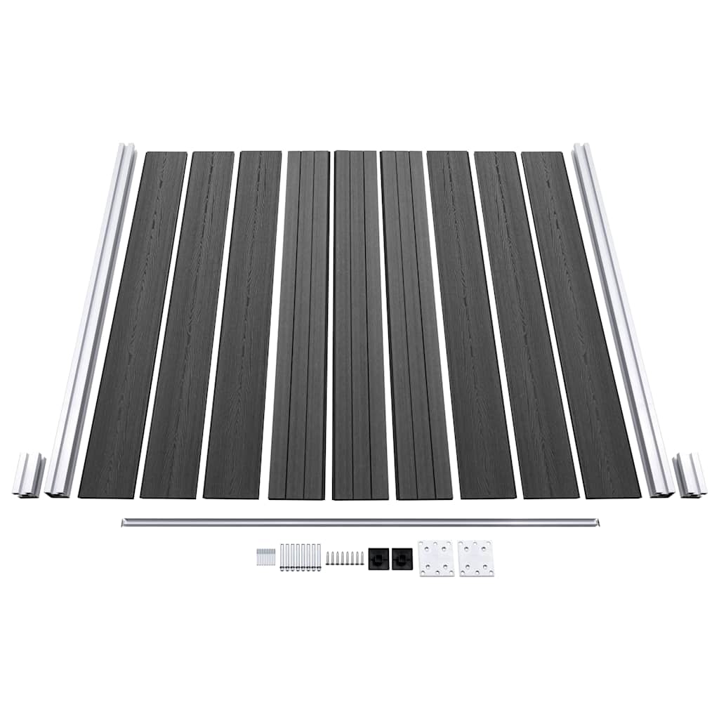 Set panela za ogradu WPC 965 x (105 - 186) cm crni