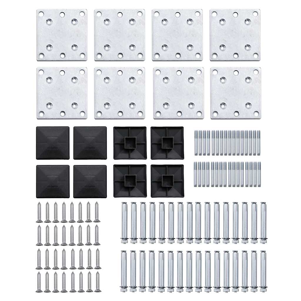 Set panela za ogradu WPC 1138 x (105 - 186) cm crni