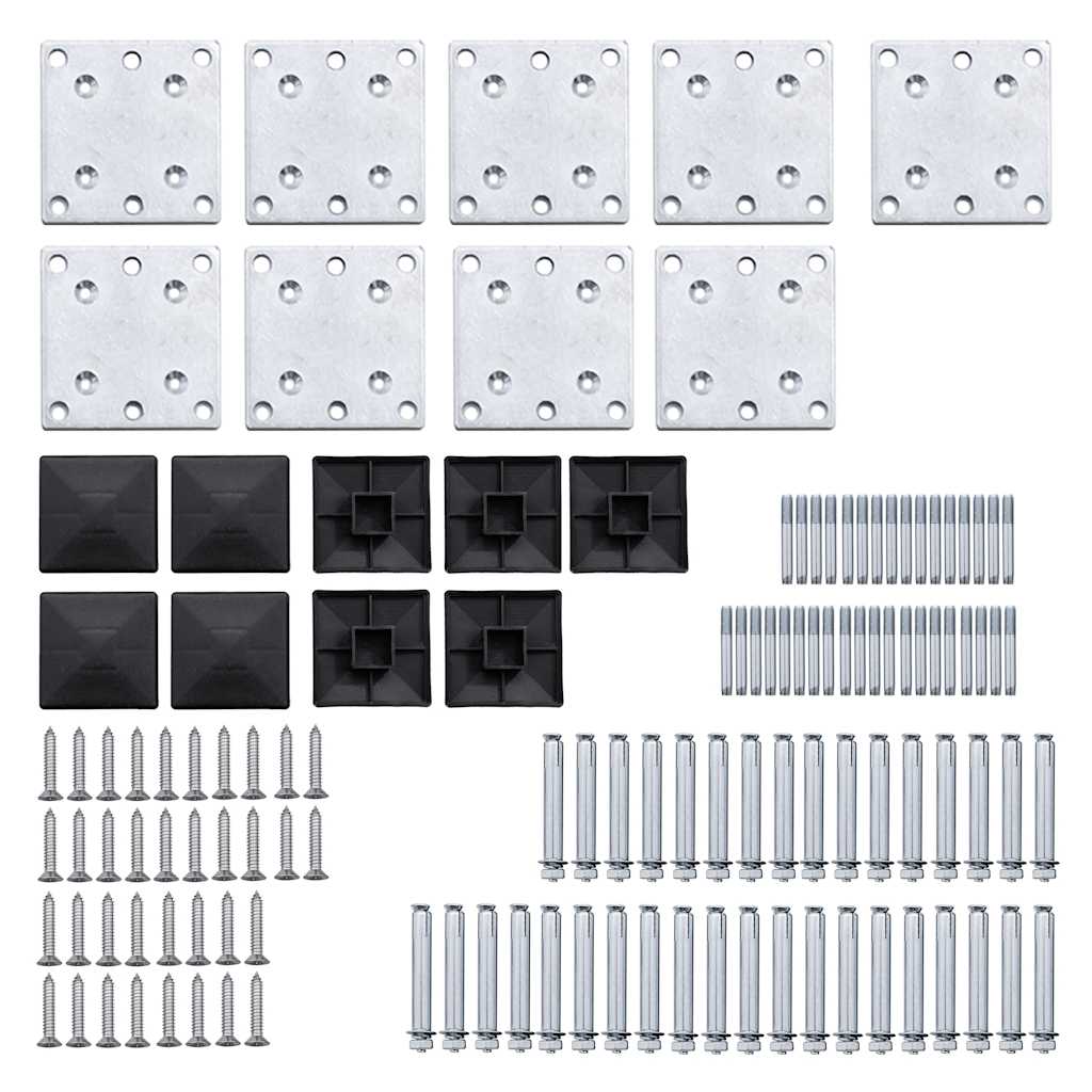 Set panela za ogradu WPC 1311 x (105 - 186) cm crni
