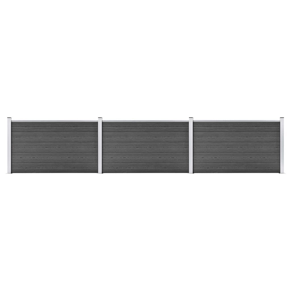 Set panela za ogradu WPC 526 x 105 cm crni