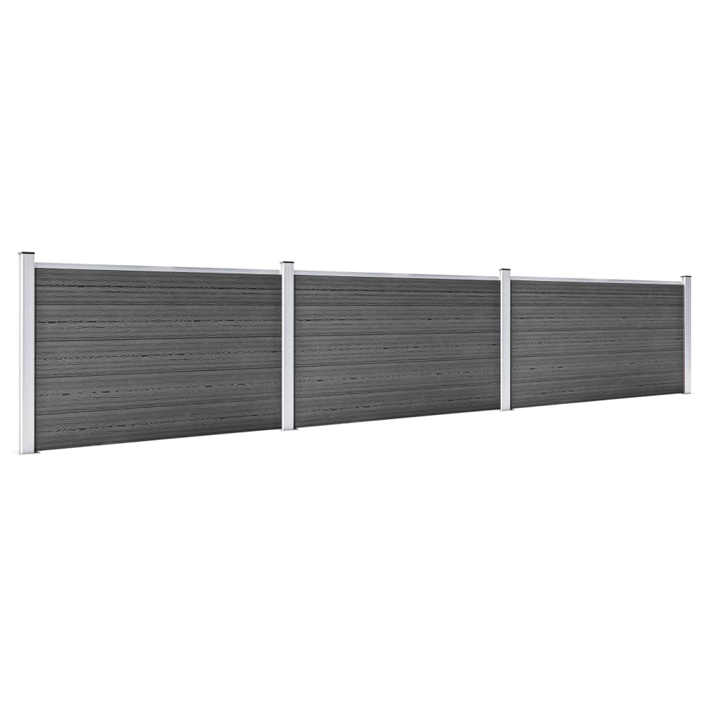 Set panela za ogradu WPC 526 x 105 cm crni