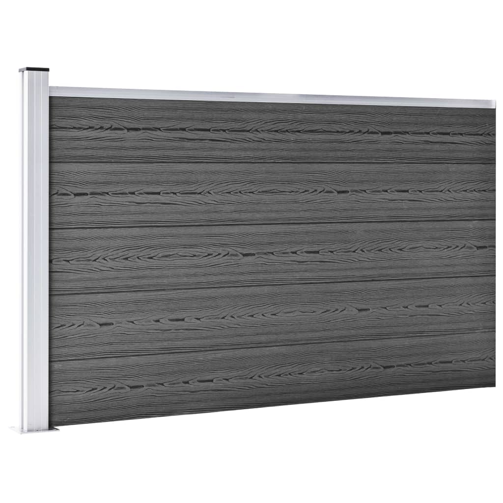 Set panela za ogradu WPC 526 x 105 cm crni