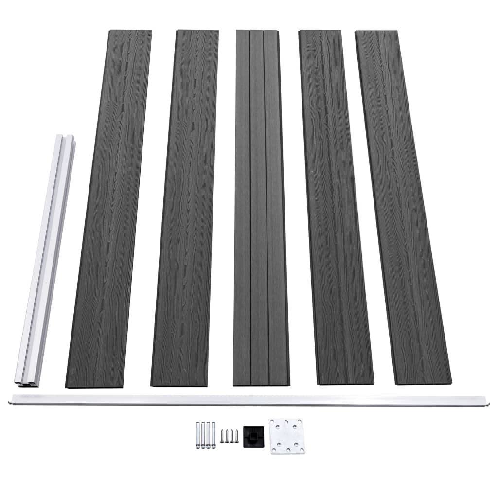 Set panela za ogradu WPC 526 x 105 cm crni