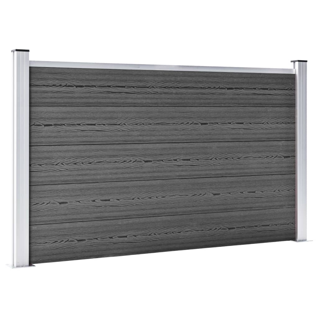 Set panela za ogradu WPC 699 x 105 cm crni