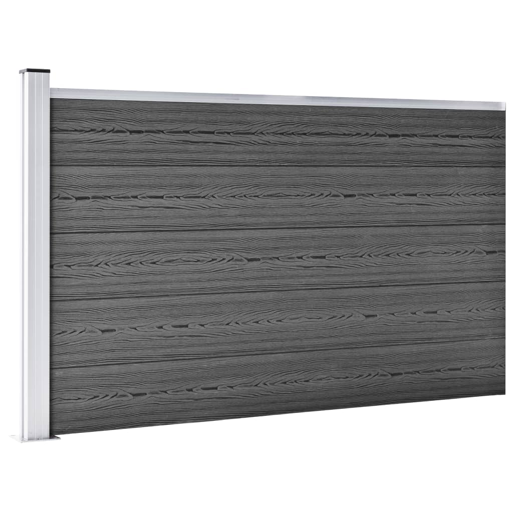 Set panela za ogradu WPC 699 x 105 cm crni