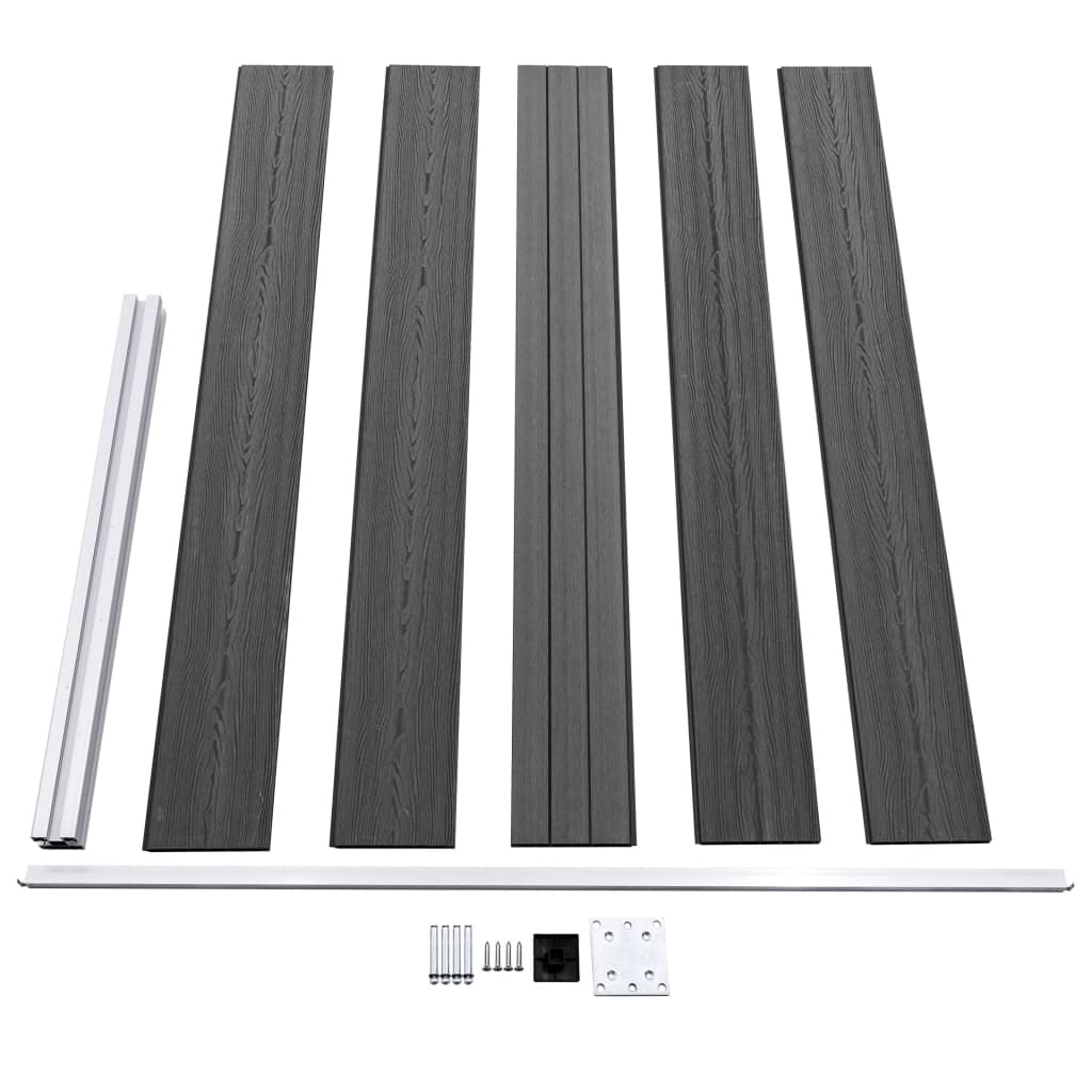 Set panela za ogradu WPC 699 x 105 cm crni