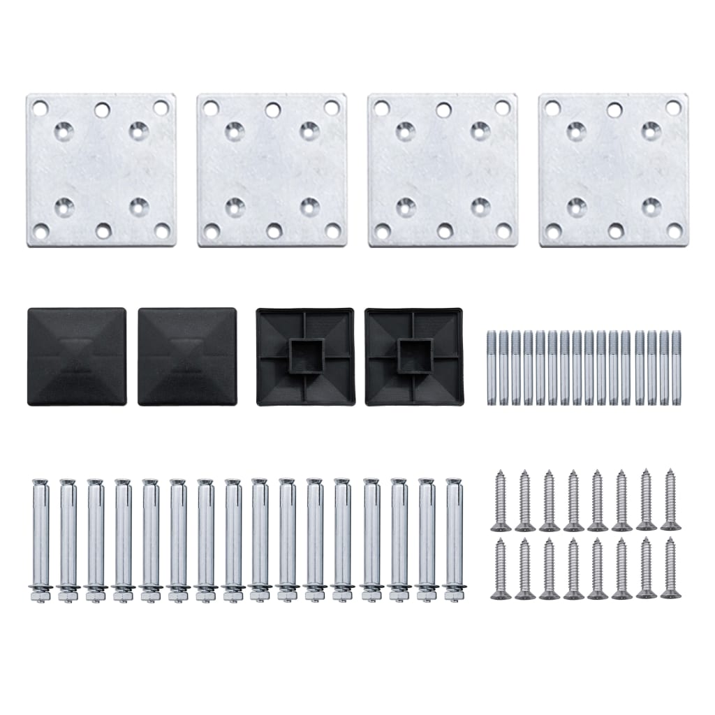 Set panela za ogradu WPC 699 x 105 cm crni