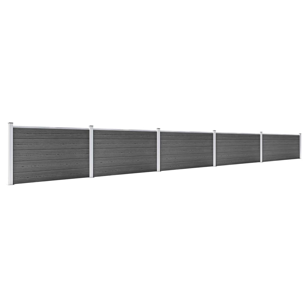 Set panela za ogradu WPC 872 x 105 cm crni