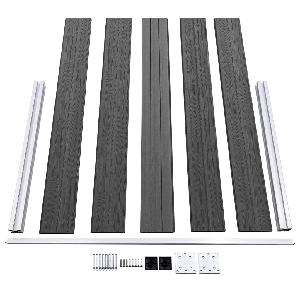 Set panela za ogradu WPC 872 x 105 cm crni