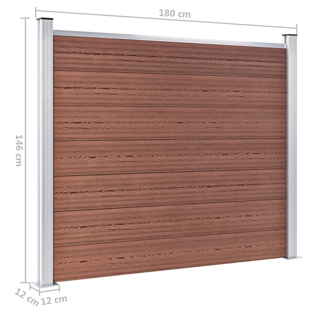 Set panela za ogradu WPC 526 x 146 cm smeđi