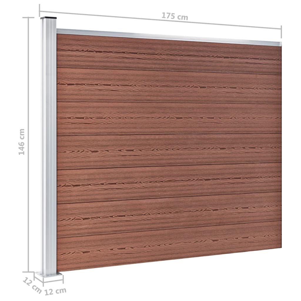 Set panela za ogradu WPC 699 x 146 cm smeđi