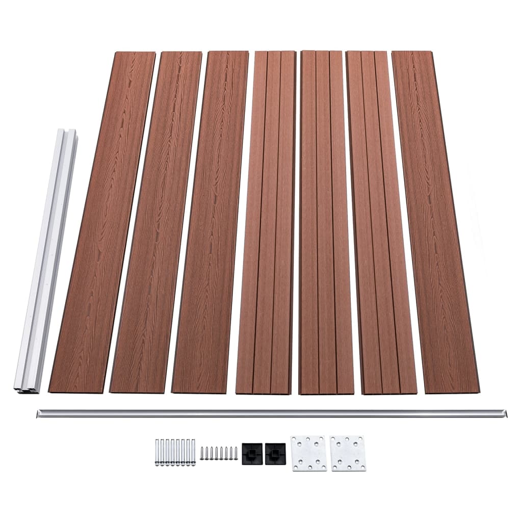 Set panela za ogradu WPC 699 x 146 cm smeđi