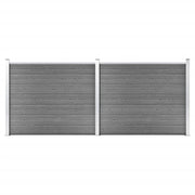 Set panela za ogradu WPC 353 x 146 cm sivi