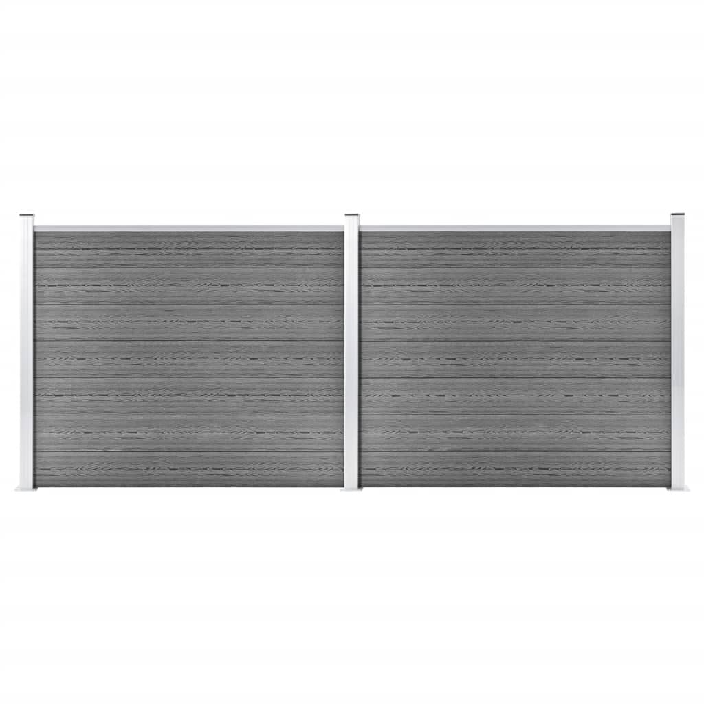 Set panela za ogradu WPC 353 x 146 cm sivi