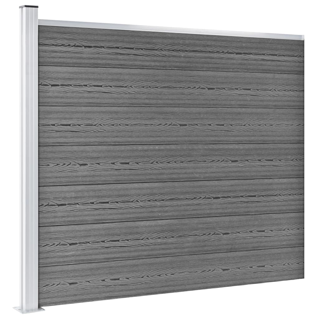 Set panela za ogradu WPC 353 x 146 cm sivi