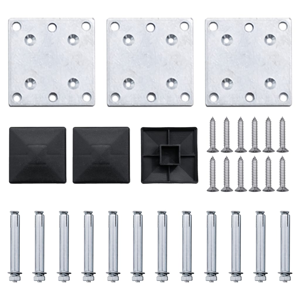 Set panela za ogradu WPC 353 x 146 cm sivi