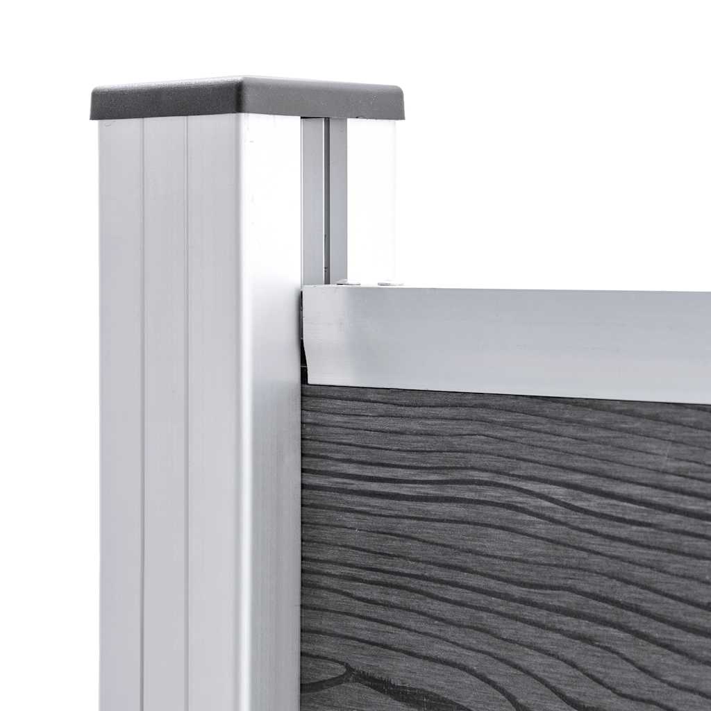 Set panela za ogradu WPC 526 x 146 cm sivi