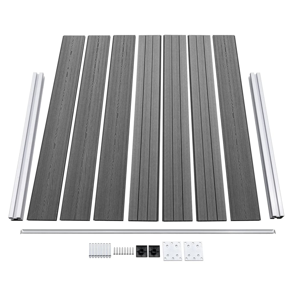 Set panela za ogradu WPC 699 x 146 cm sivi