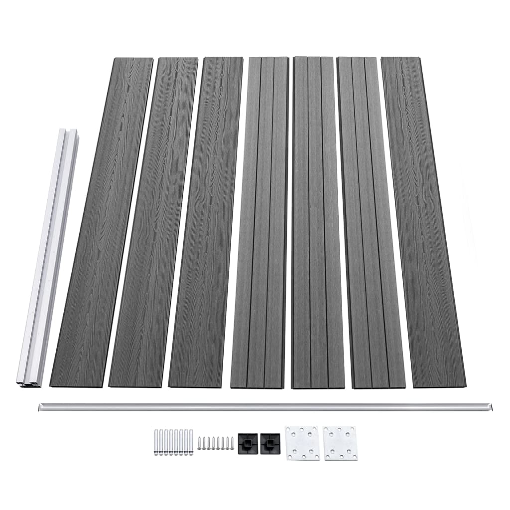 Set panela za ogradu WPC 872 x 146 cm sivi