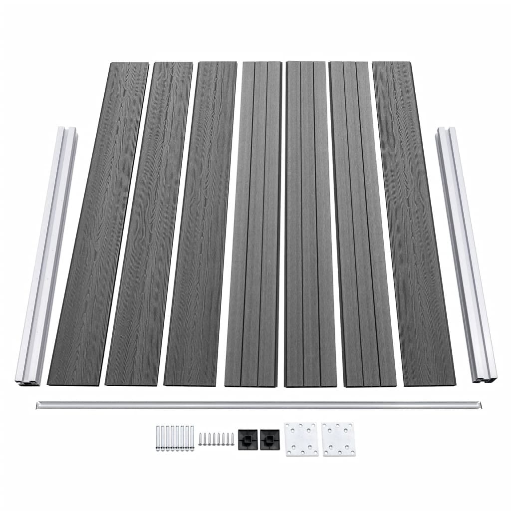 Set panela za ogradu WPC 872 x 146 cm sivi