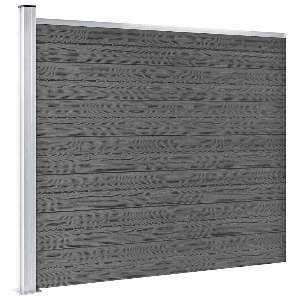 Set panela za ogradu WPC 353 x 146 cm crni