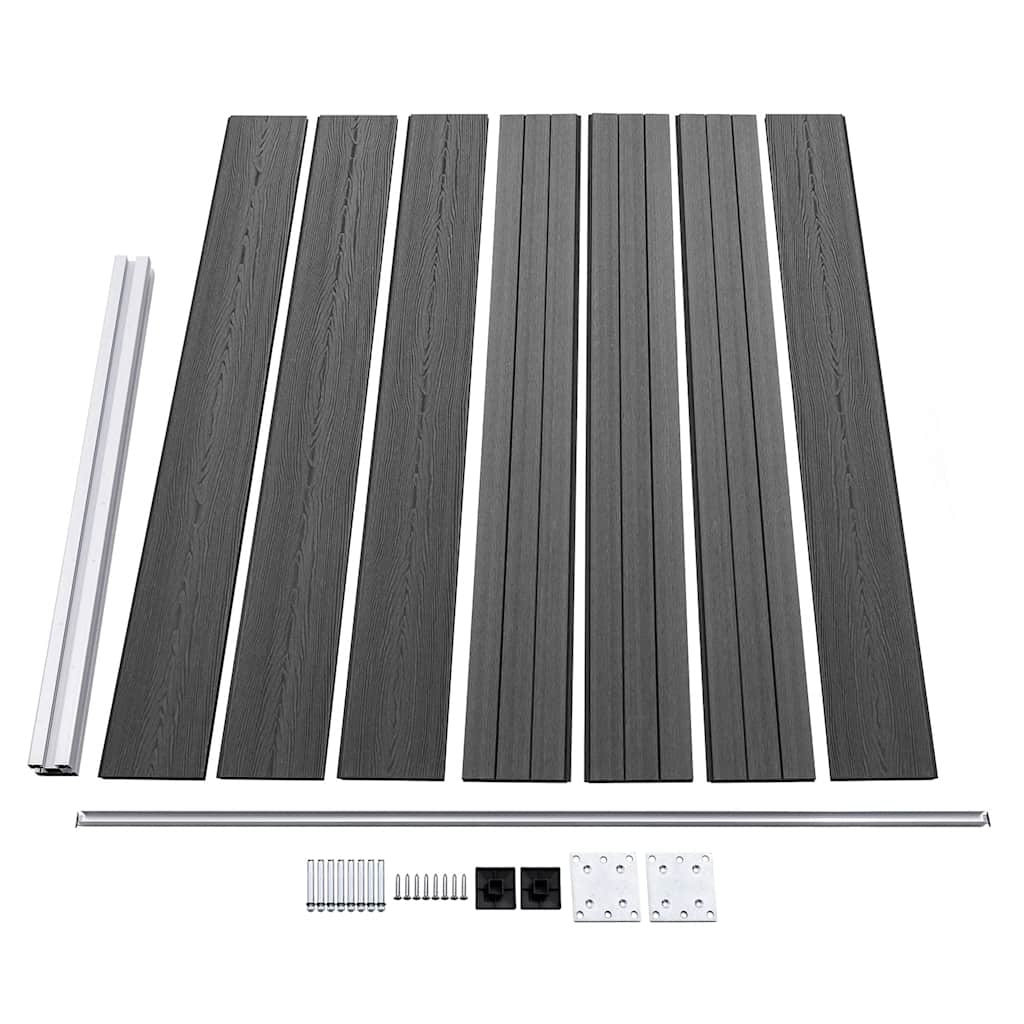 Set panela za ogradu WPC 353 x 146 cm crni