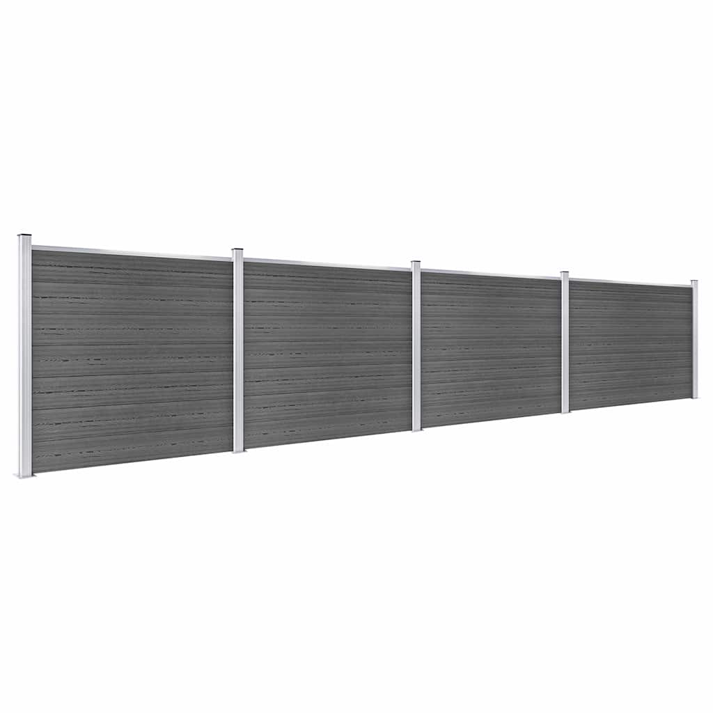 Set panela za ogradu WPC 699 x 146 cm crni