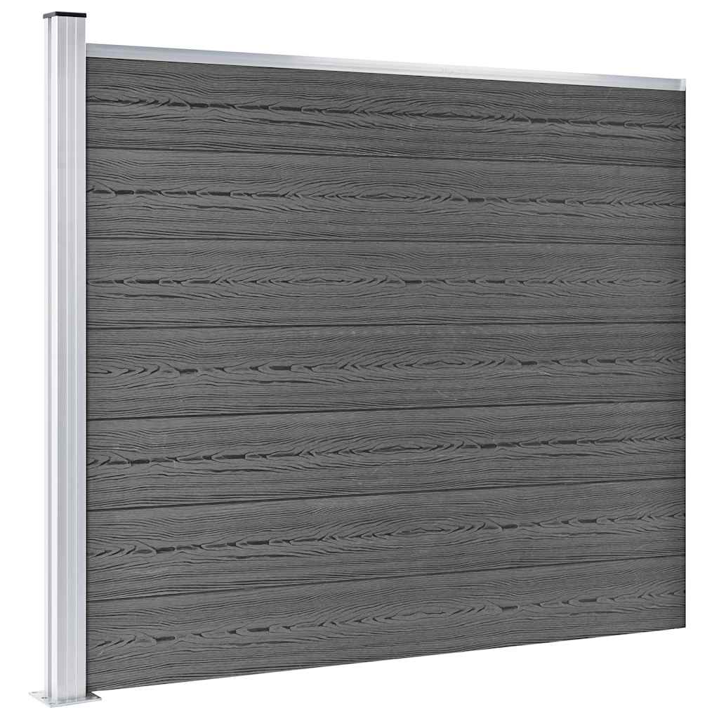 Set panela za ogradu WPC 699 x 146 cm crni