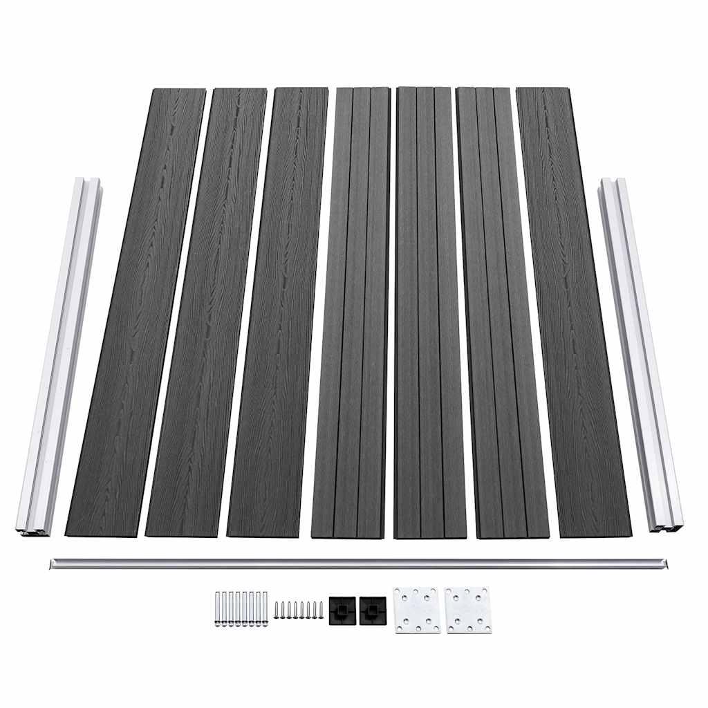 Set panela za ogradu WPC 699 x 146 cm crni