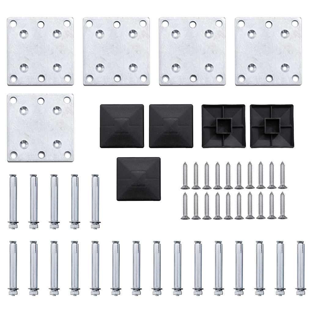 Set panela za ogradu WPC 699 x 146 cm crni