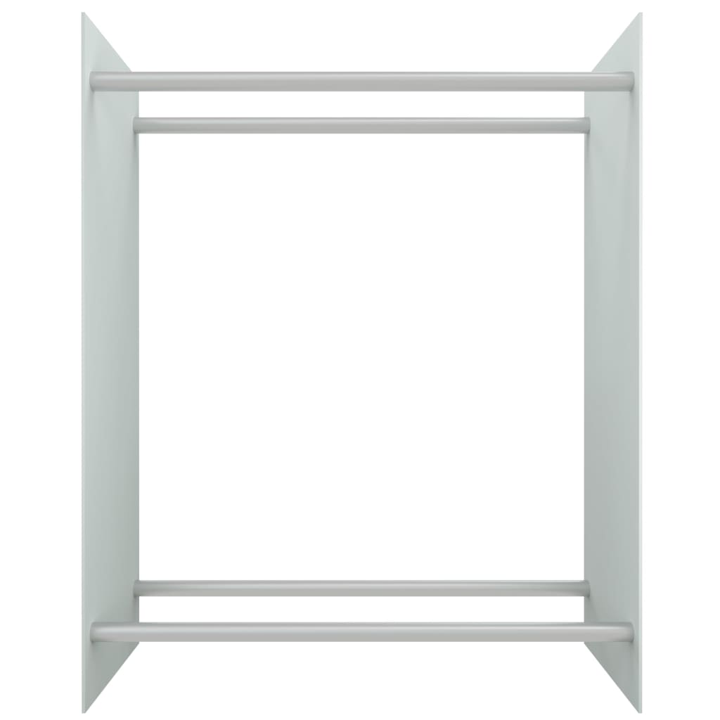 Stalak za drva za ogrjev bijeli 80 x 35 x 100 cm kaljeno staklo