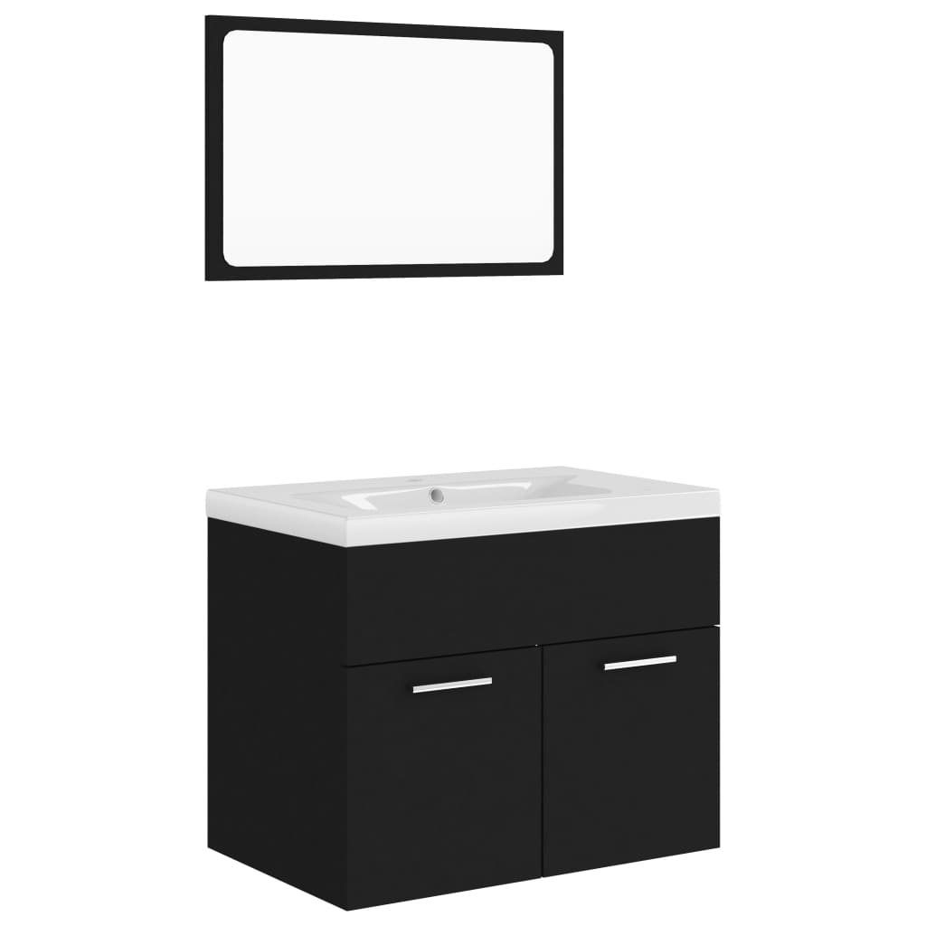 Set kupaonskog namještaja od iverice crni