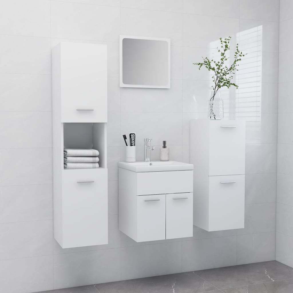 Set kupaonskog namještaja od iverice bijeli