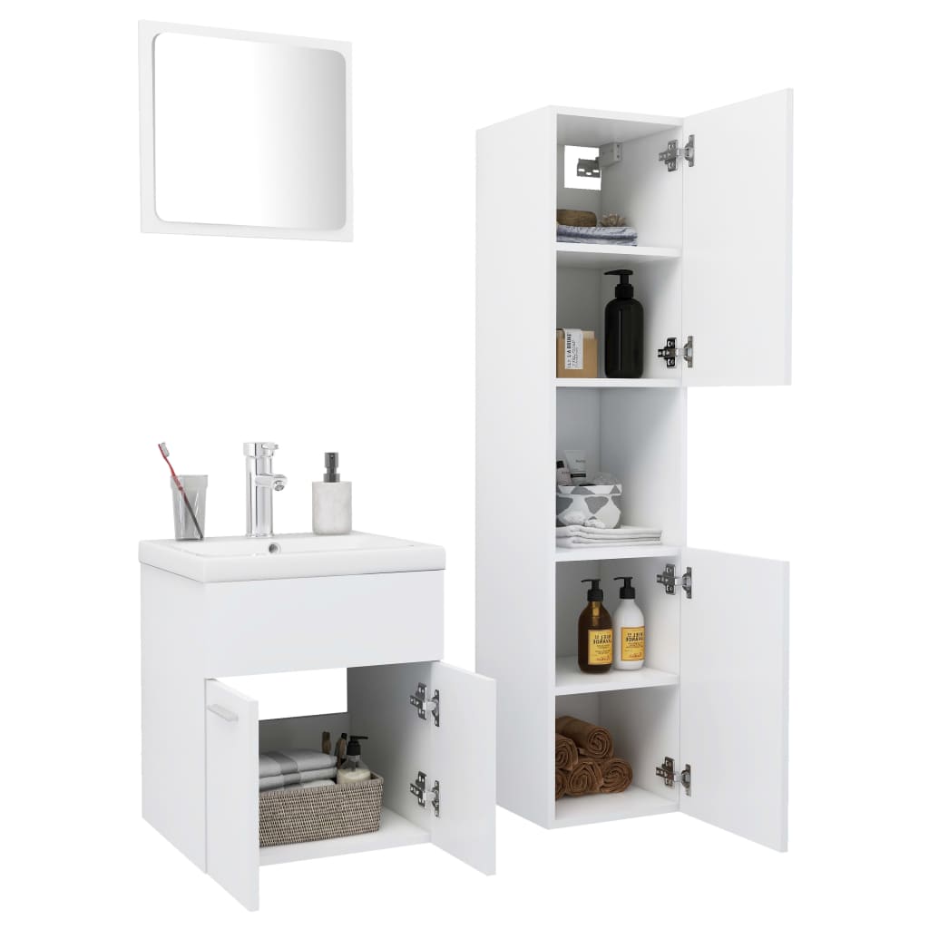 Set kupaonskog namještaja od iverice bijeli