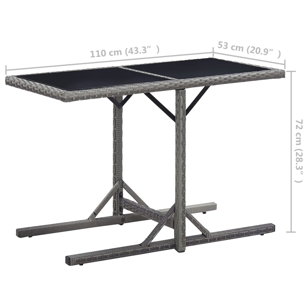 3-dijelni vrtni blagovaonski set sivi
