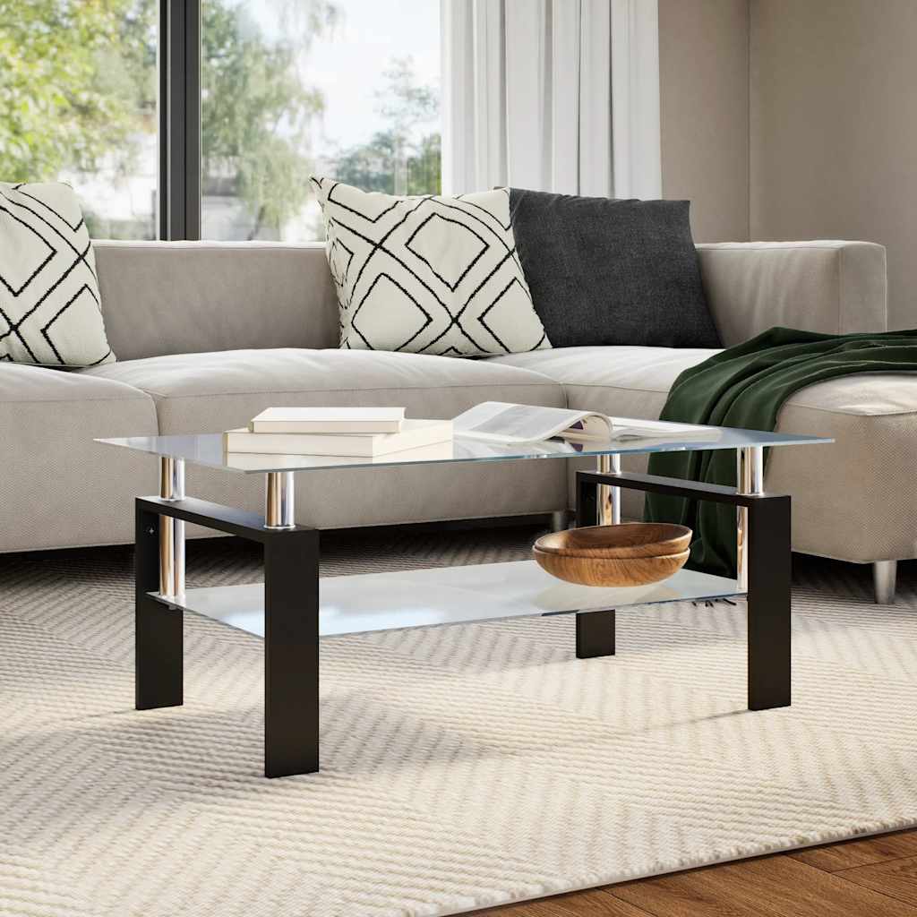 Stolić za kavu sivo-prozirni 95 x 55 x 40 cm od kaljenog stakla