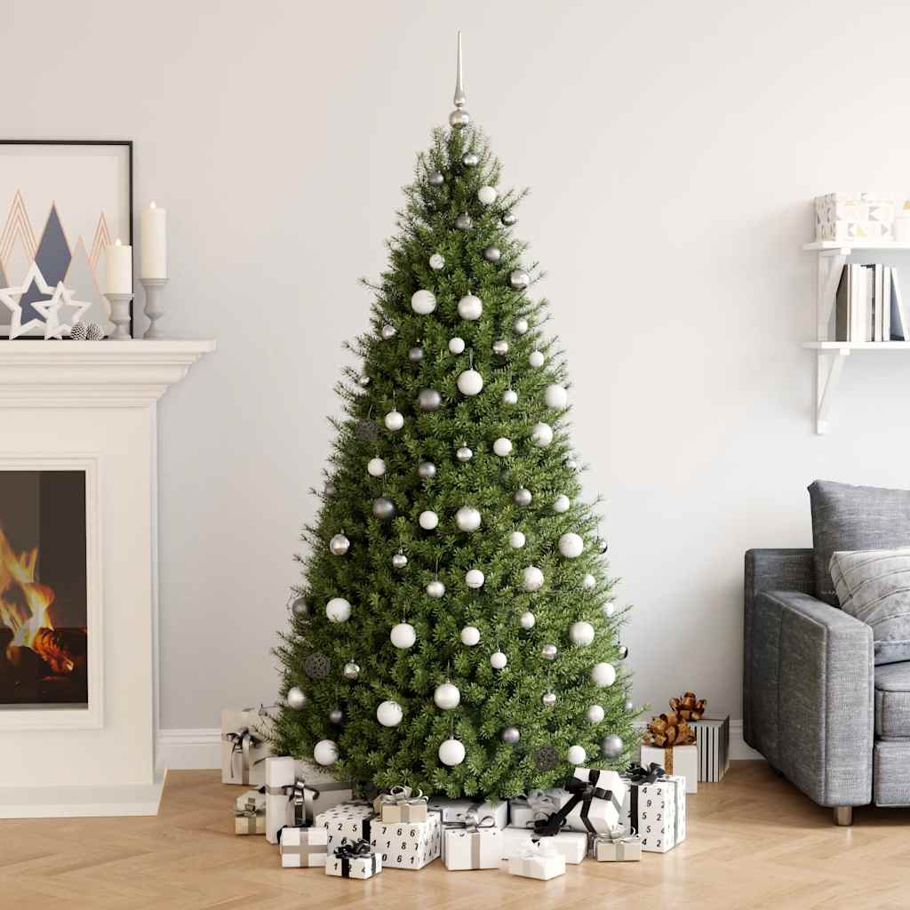 120-dijelni set božićnih kuglica s vrhom 300 LED bijelo-sive