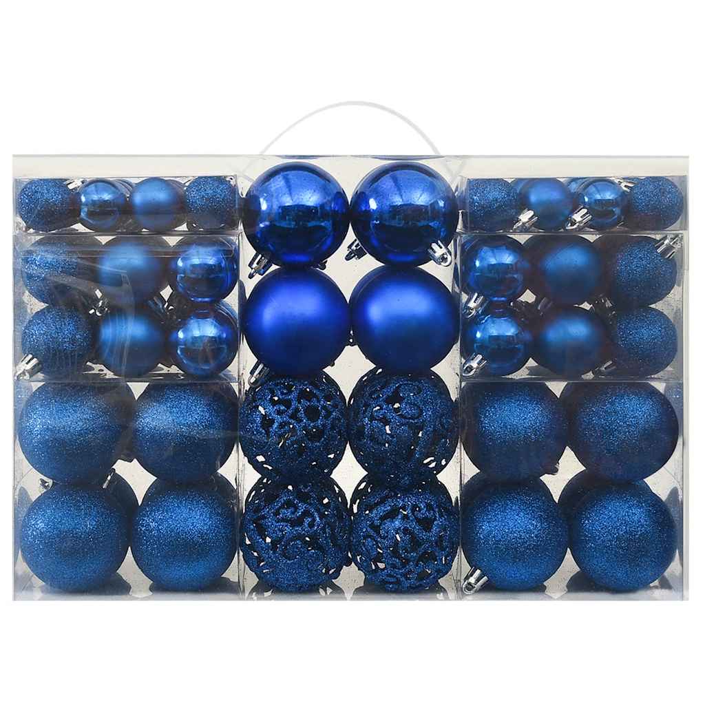 Set od 100 božićnih kuglica plavi