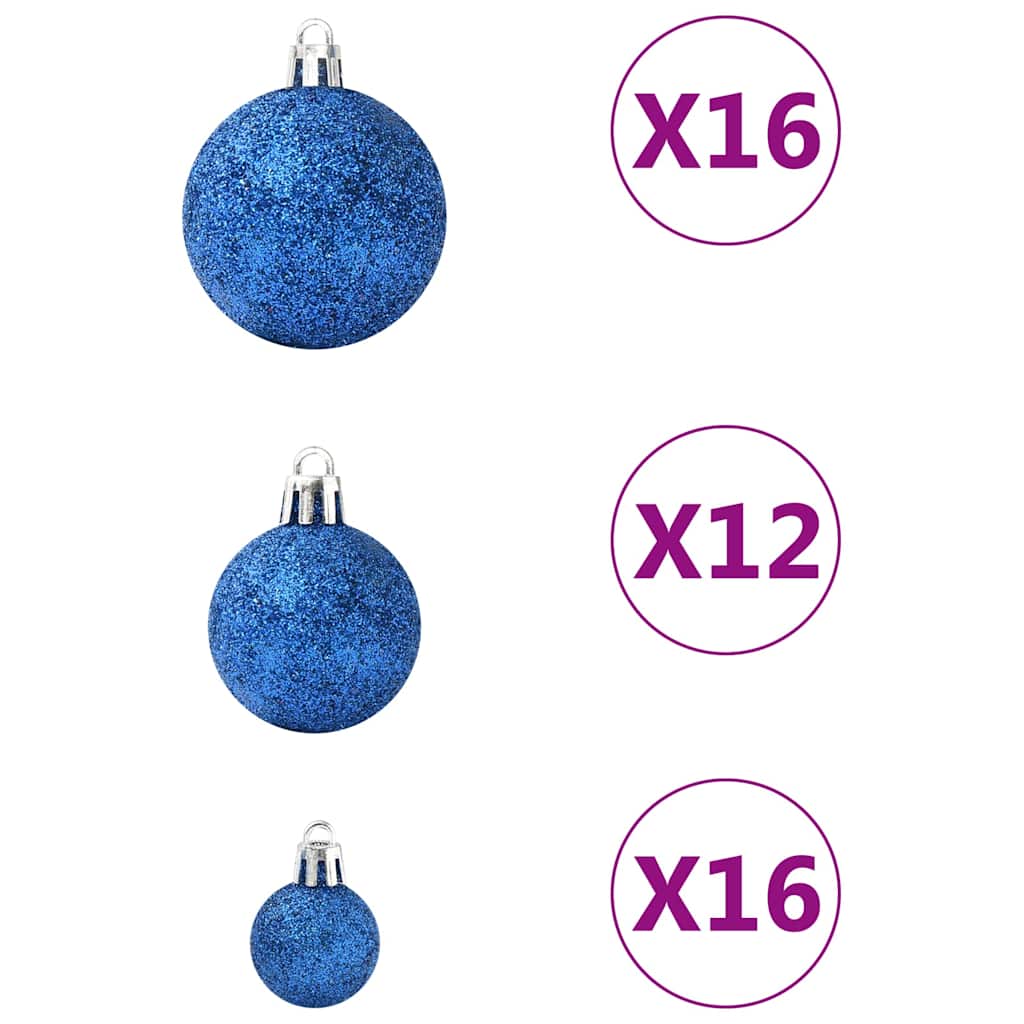 Set od 100 božićnih kuglica plavi
