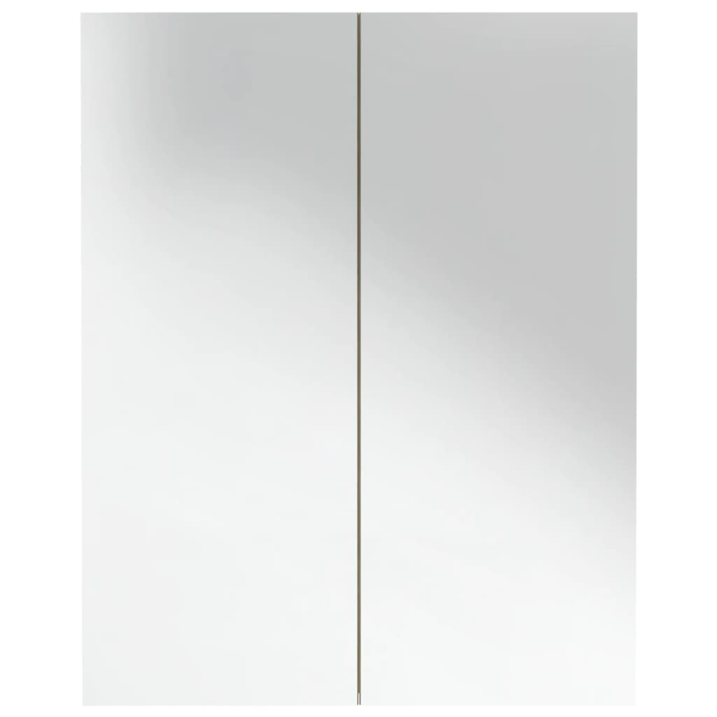 Kupaonski ormarić s ogledalom 60x15x75 cm MDF bijeli i hrast