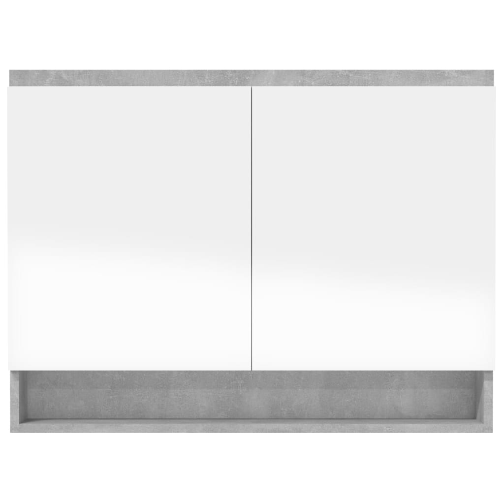 Kupaonski ormarić s ogledalom 80 x 15 x 60 cm MDF boja betona