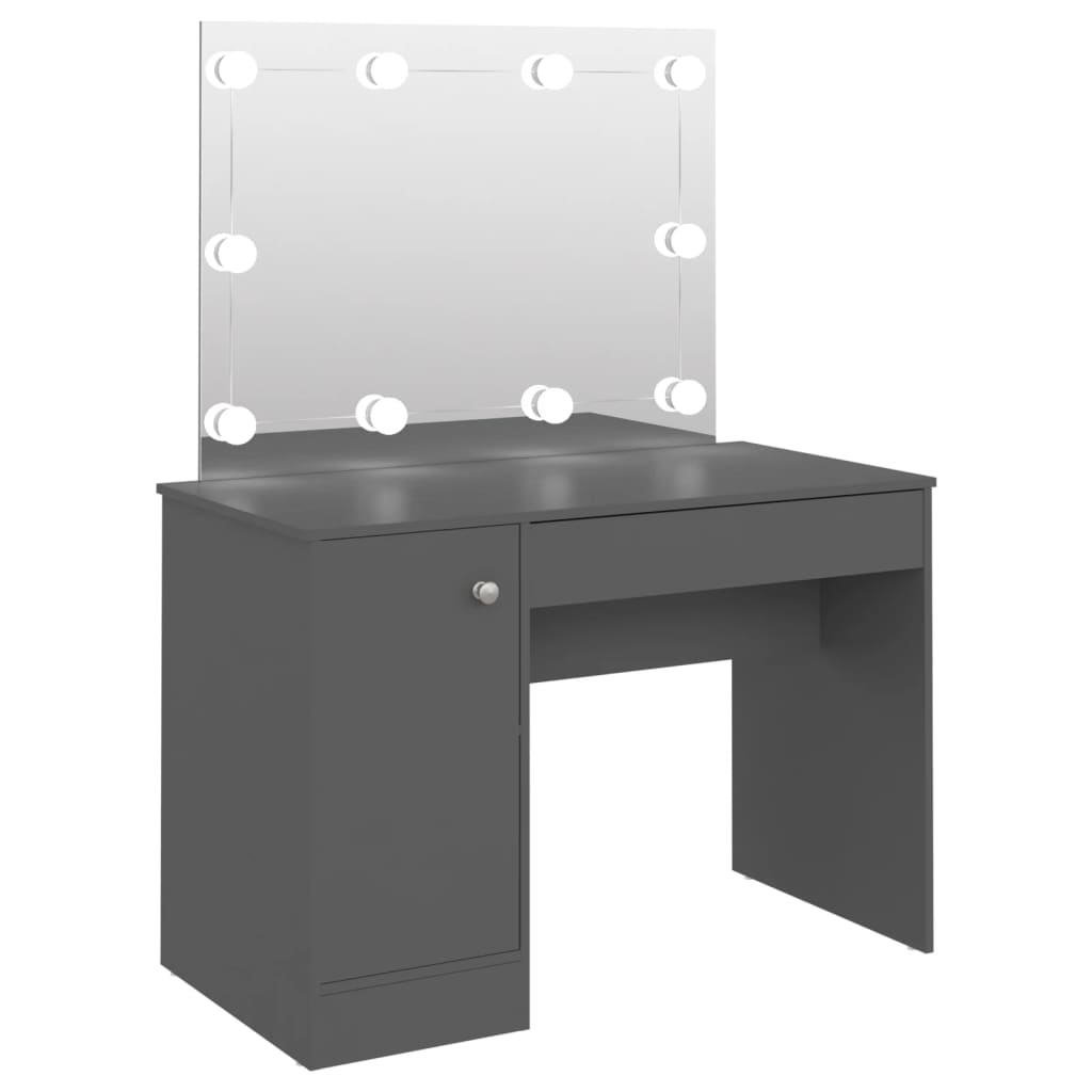 Stolić za šminkanje s LED svjetlima 110 x 55 x 145 cm MDF sivi