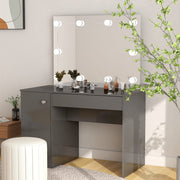 Stolić za šminkanje LED 110 x 55 x 145 cm MDF sjajni sivi