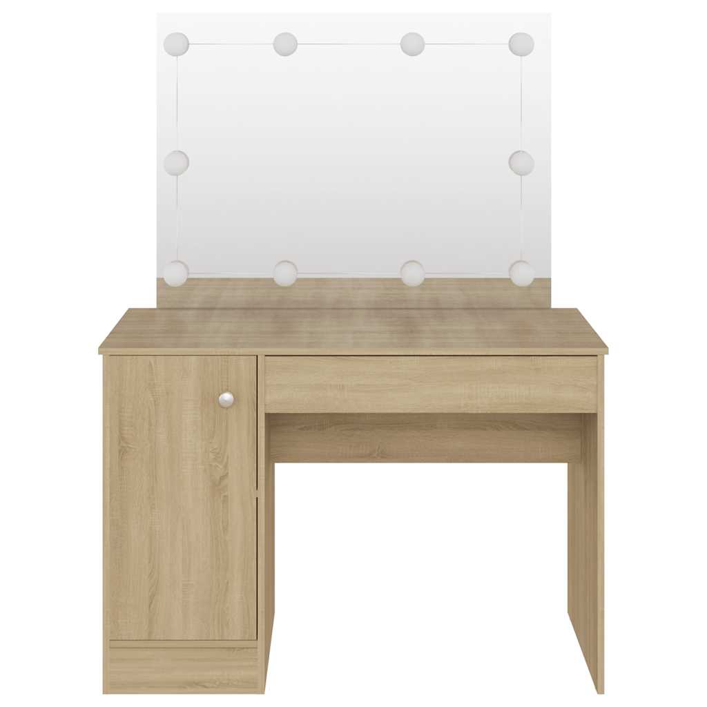 Stolić za šminkanje LED 110 x 55 x 145 cm MDF boja hrasta