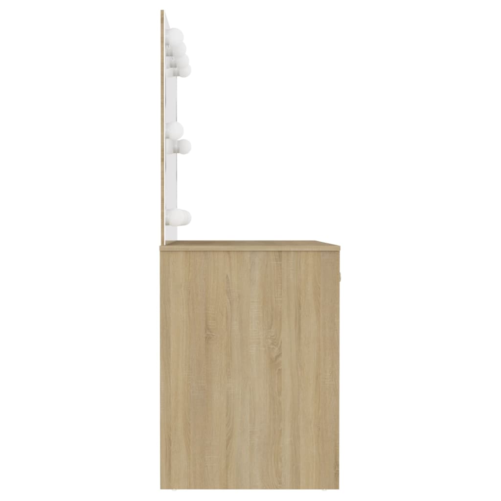 Stolić za šminkanje LED 110 x 55 x 145 cm MDF boja hrasta