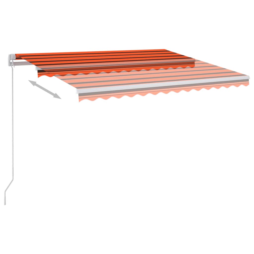 Tenda na ručno uvlačenje LED 300 x 250 cm narančasto-smeđa