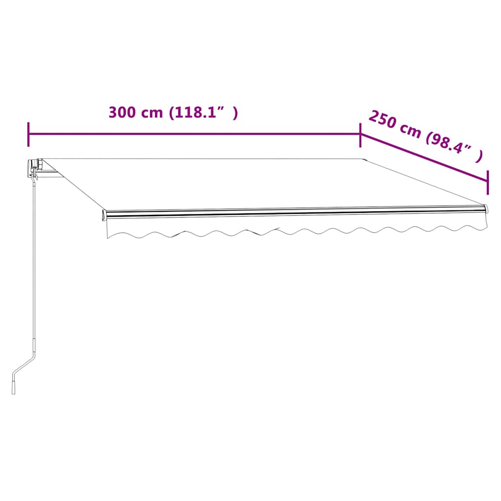 Tenda na automatsko uvlačenje 300 x 250 cm krem