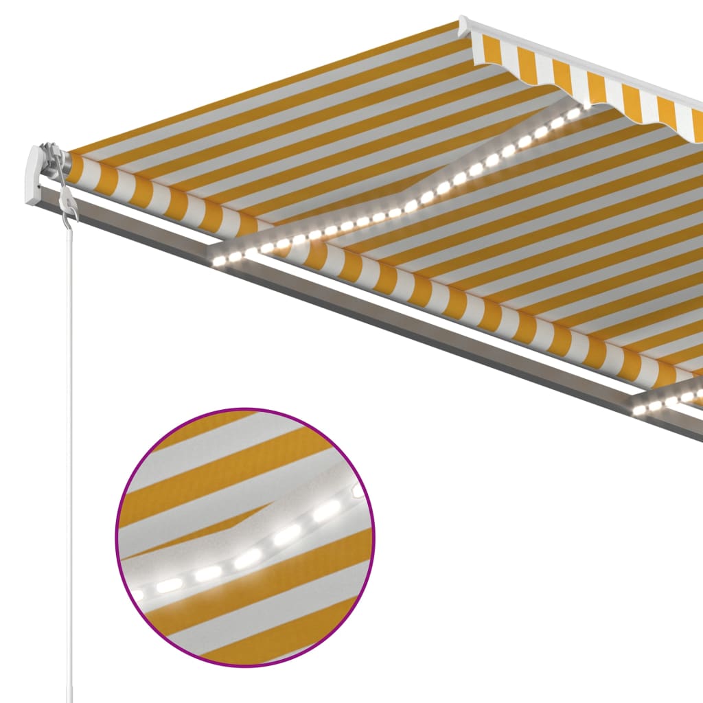 Automatska tenda sa senzorom LED 300x250 cm žuto-bijela